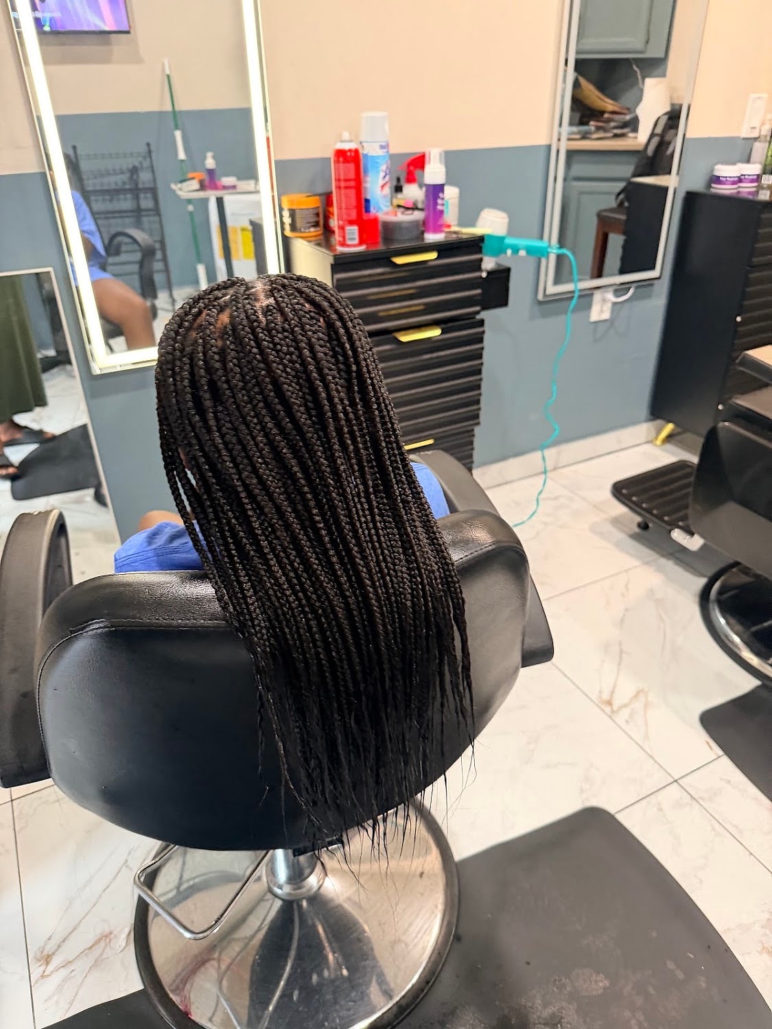 Waist-length box braids